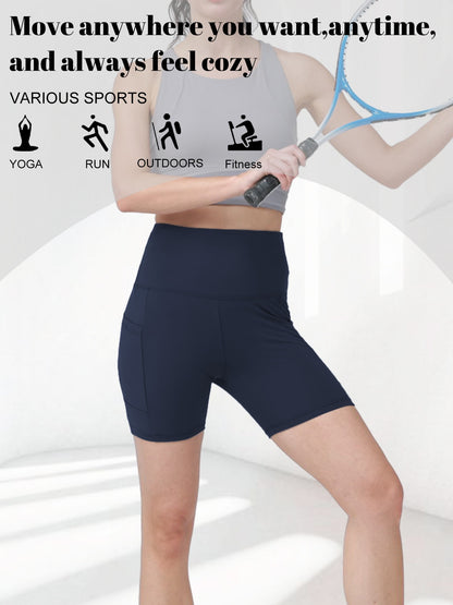 1pc Summer Women'S Yoga Shorts, Women'S Cycling Shorts, Quick Drying Sports Shorts, High Stretch Running And Fitness Shorts, Suitable For Yoga Pilates