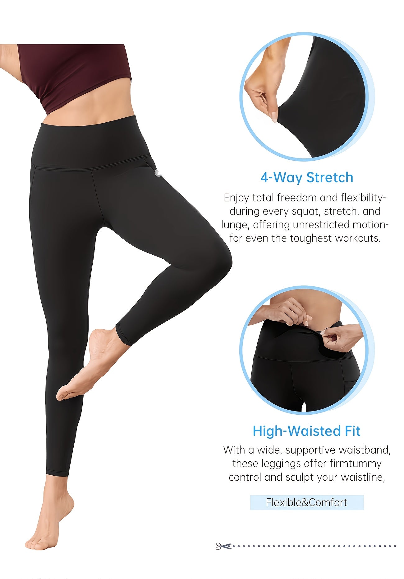 5pcs Women'S Hip-lifting& Tummy Control Leggings, Quick-drying, Breathable, Highly Elastic and Soft, Suitable for Gym, Yoga, Pilates, Beach Wear, Undergarments, Casual Pants, Yoga Pants and Safety Shorts