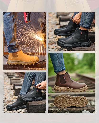 Men's Industrial Construction Protective Shoes, Men's Steel Toe Anti Stab, Durable, Anti Slip Work Boots, Lightweight And Durable Safety Shoes, Work Shoes, Work Boots for Men, Zapatos De Trabajo Para Hombre