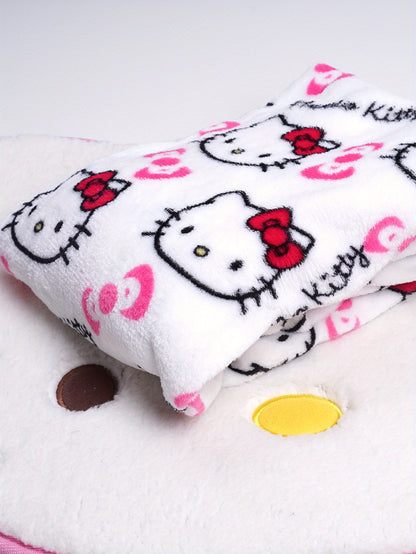 Sanrio KT Cat Pajama Pants for Women - 2pcs Sleepwear Set with Cute KT Cat Face & Full-Length Pants, Cozy Flannel Pajamas for s, - Nightwear ()