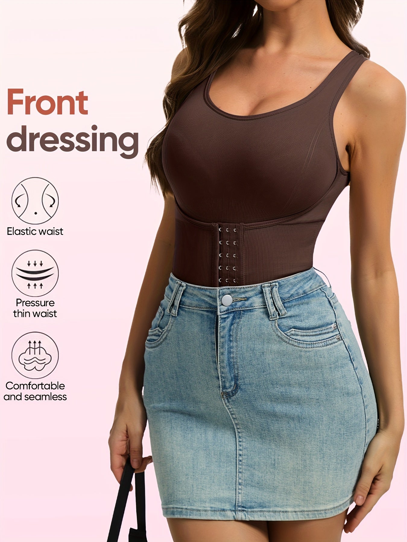 3pcs Solid Tummy Control Bodysuit with Abdominal Control - Bodysuits for Women with Seamless Butt Lifting, Snap Crotch, Slimmer Body Shaping, Underwear & Postpartum Shapewear Features