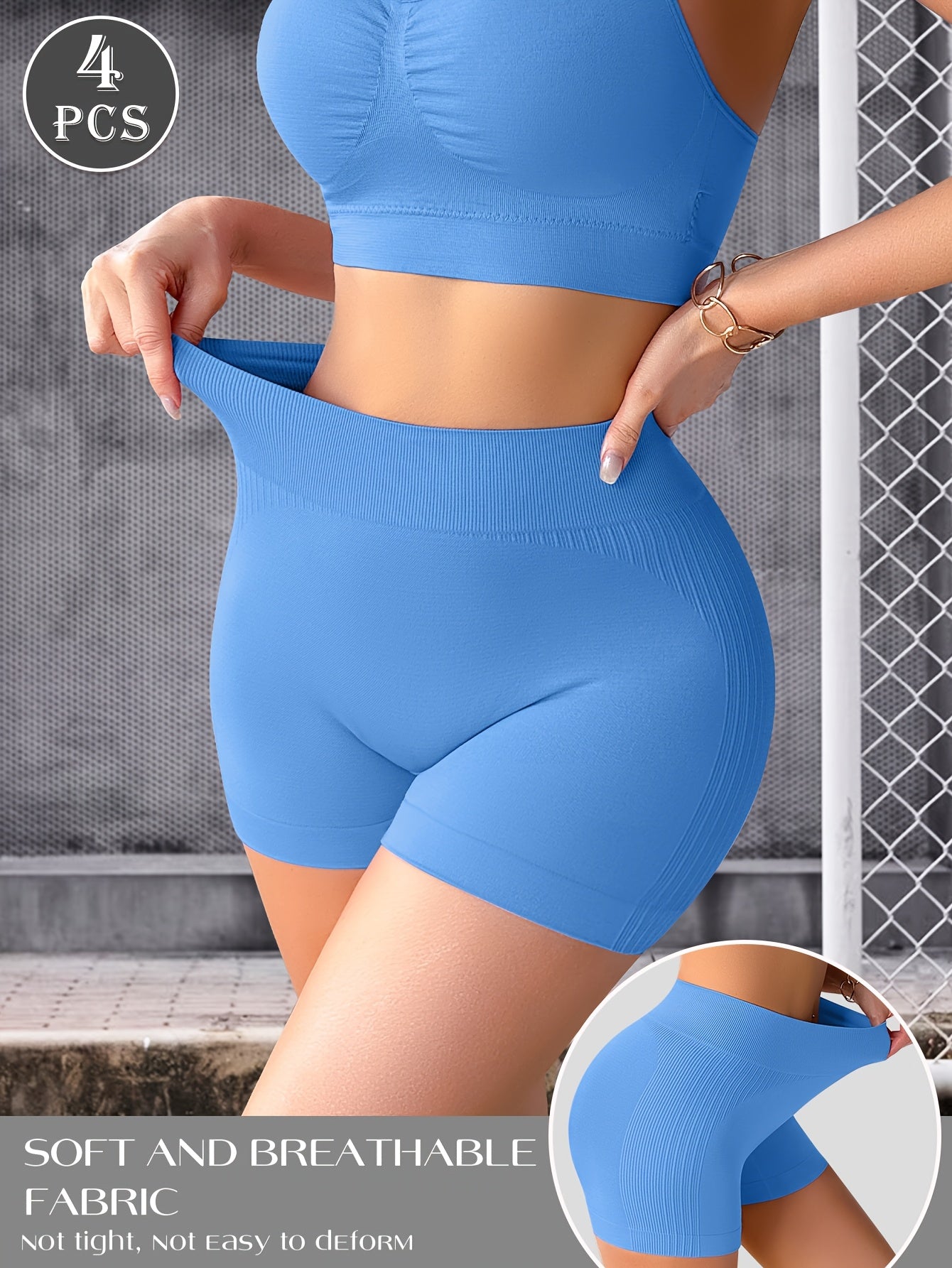 4-Pack Women'S Seamless Sports Shorts - Soft, Breathable, And Comfortable Boxer-Style Safety Underwear For Daily Wear And Light Workouts