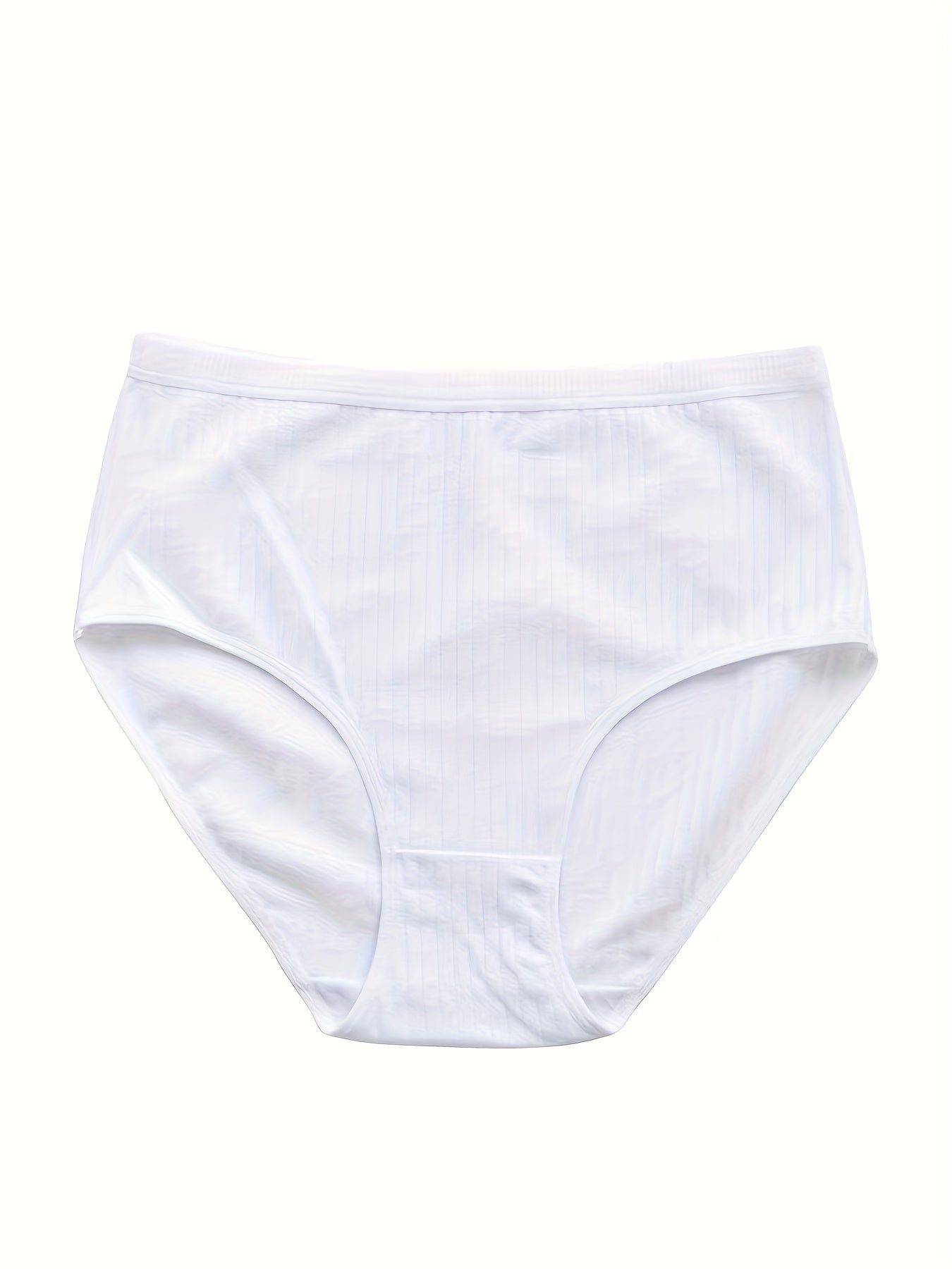 8pcs Solid Simple High Rise Briefs, Comfy Breathable Stretchy Intimates Panties, Women'S Lingerie & Underwear