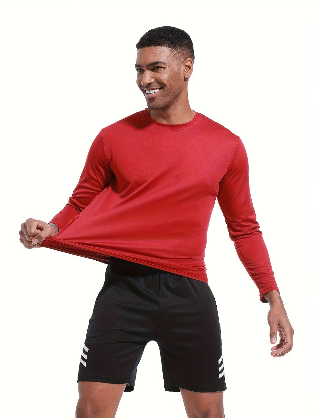 Men's Performance T-Shirt - Crew Neck Long Sleeve Streetwear Style