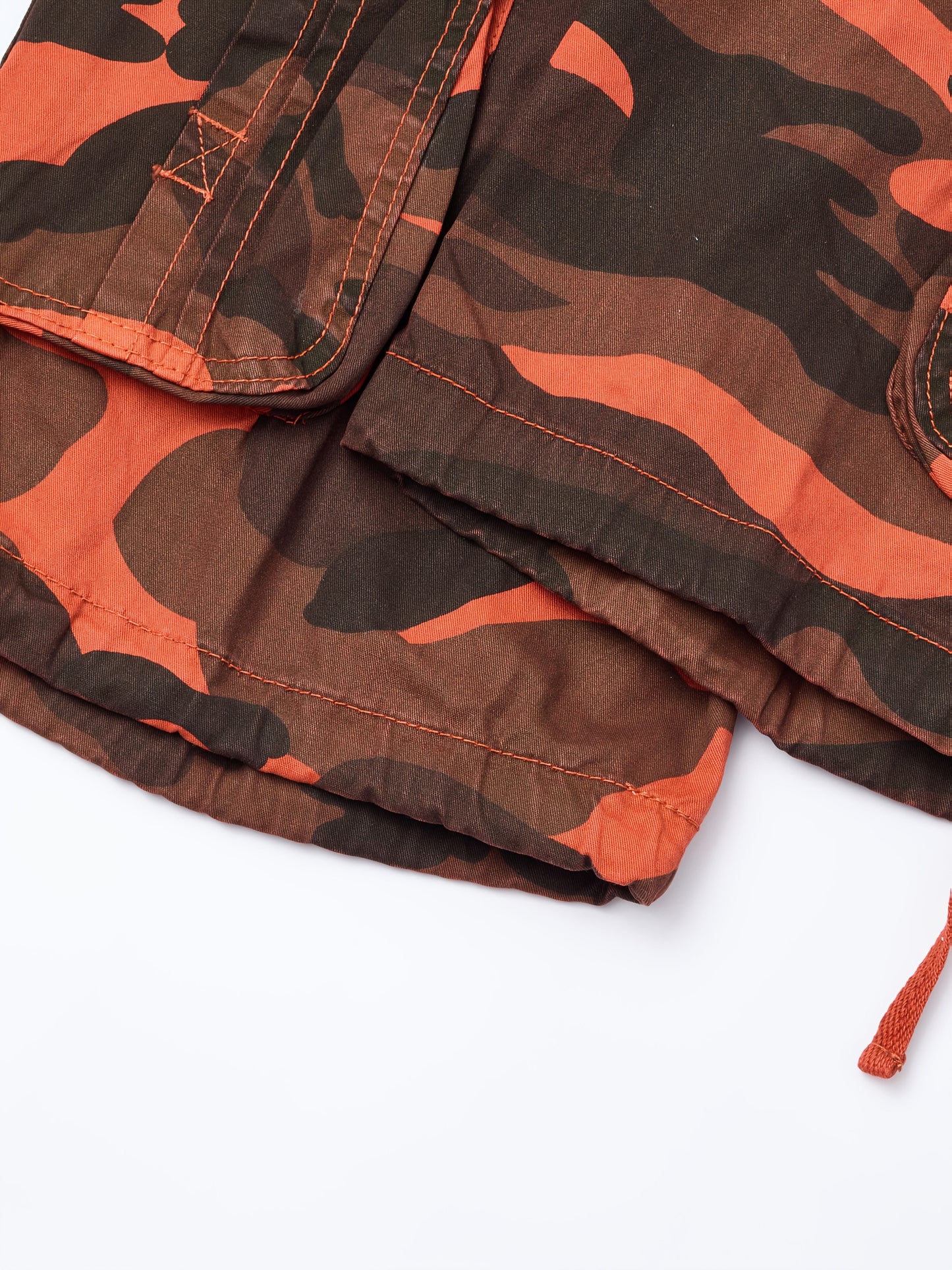 Men's Pure Cotton Washed Camouflage Outer Multi Pocket Workwear Shorts