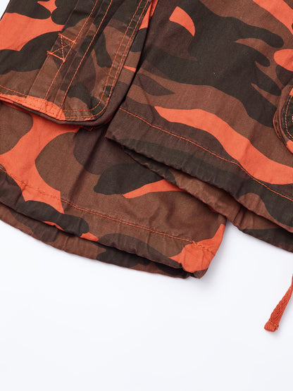 Men's Pure Cotton Washed Camouflage Outer Multi Pocket Workwear Shorts