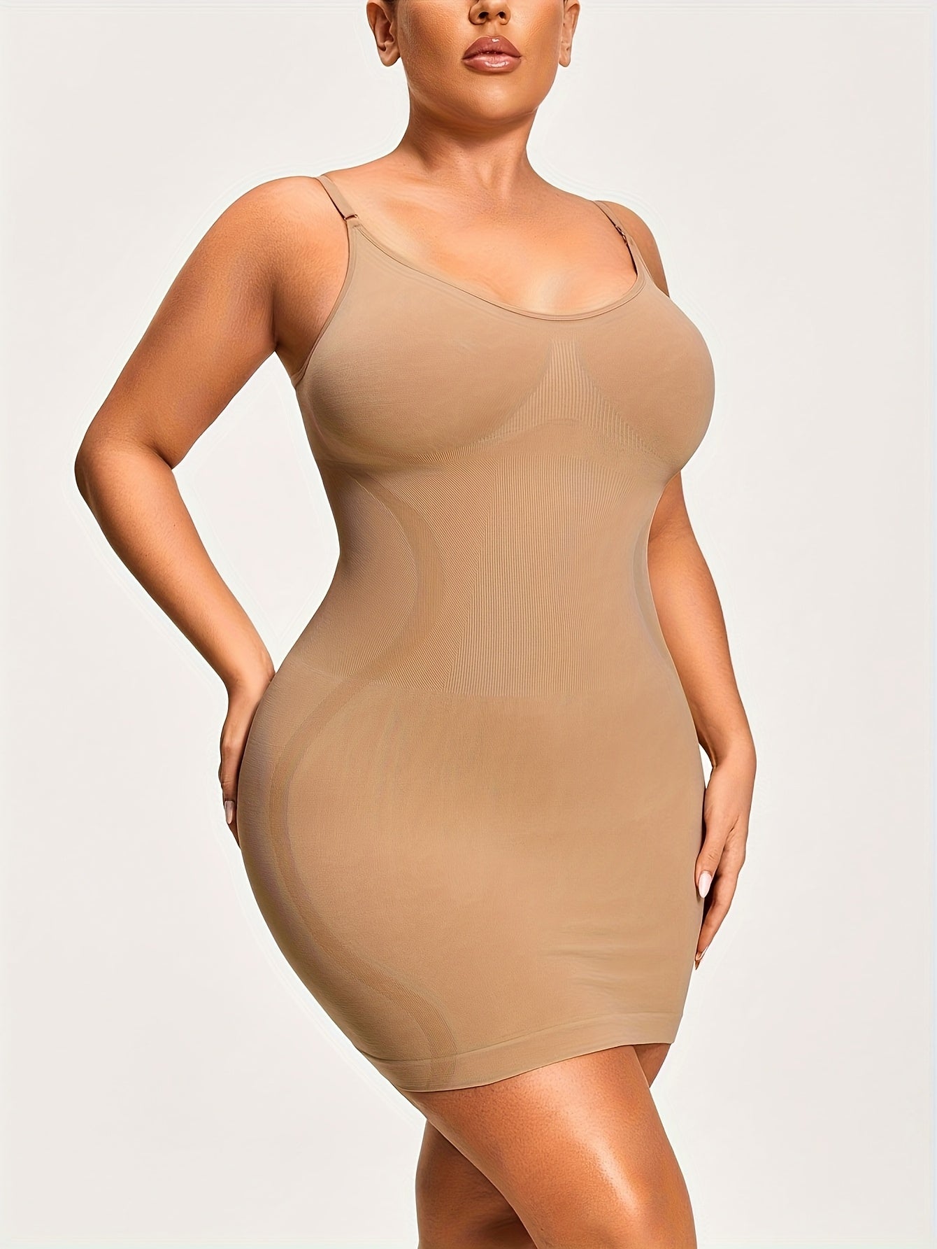 Plus-Size Body Shaper One-Piece Camisole Dress in Kardashian Style, Body Shaping And Toning, Lifting The Buttocks And Cinching The Waist, with Soft And Comfortable Fabric