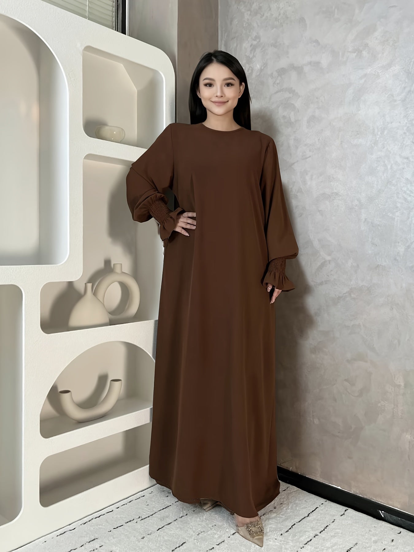 Soft Crepe Material with Pocket Mulim Lady Abaya Prayer Abaya