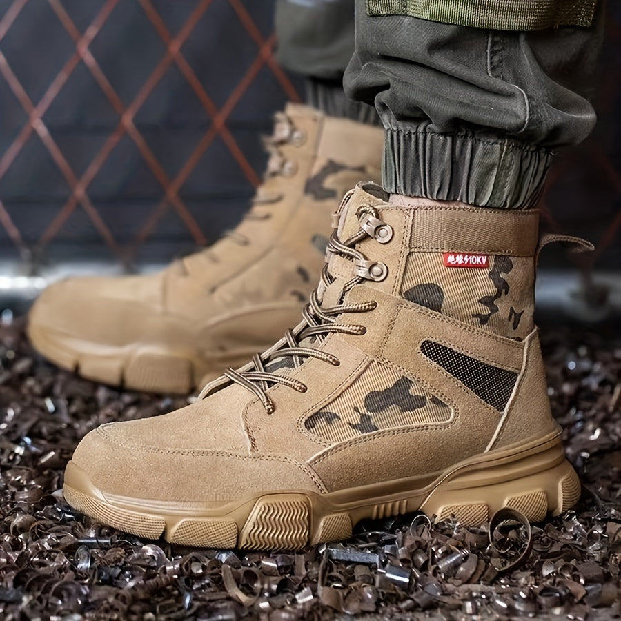 Men's Popular Safety Shoes, Men's Steel Toe And Puncture  Breathable Work Boots, Men's Work Shoes, Labor Protection Shoes