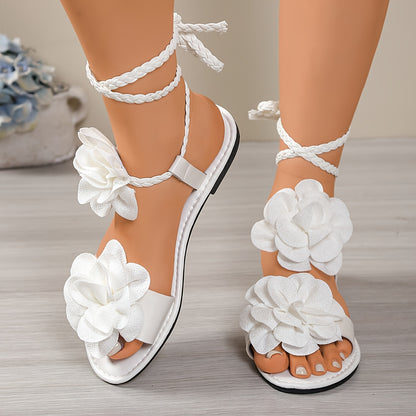 Introducing The Latest Women'S Woven Rope Sandals, Featuring a Chic Bohemian Design with Vibrant Floral Prints, Perfect for Parties, Work, And Casual Getaways., Women Shoes