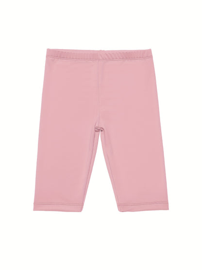 Random 7pcs Comfy Stretchy Girls' Casual Fashion Shorts | Mid-Thigh Length with Elastic Waistband - Solid Colors & Floral Patterns - Perfect for Summer