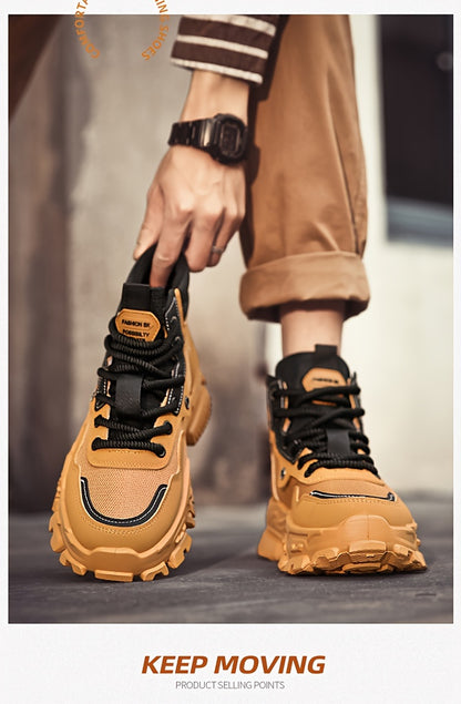 Men's Shoes 2026 Fall New Casual All-match Boots Fashion Wear-resistant Trend Shoes Men's Breathable Work Shoes
