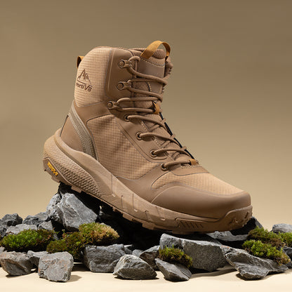 Men's Mid Tactical Boot Comfortable Waterproof Lightweight Boots with Zipper for Work All Day Non-Slip Outdoor Motorcycle Combat Boots