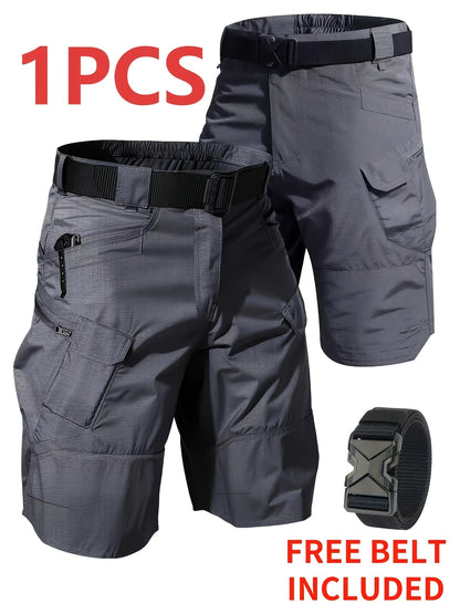 Men'S Multi-Pocket Shorts - Cargo Shorts - Casual Shorts - Breathable And Quick-Drying Design, Suitable for Hiking, Fishing And Outdoor Work (Belt Included) - Available in Black, Gray, Khaki | Breathable Fabric, Camping Equipment