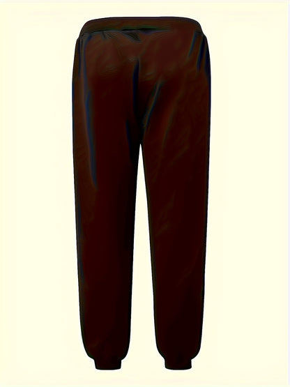Men's Streetwear Casual Pants - Elastic Drawstring Waist Sweatpants, All-Season Urban Pants for Everyday & Formal Outfits - Machine Washable Loose Fit Trousers