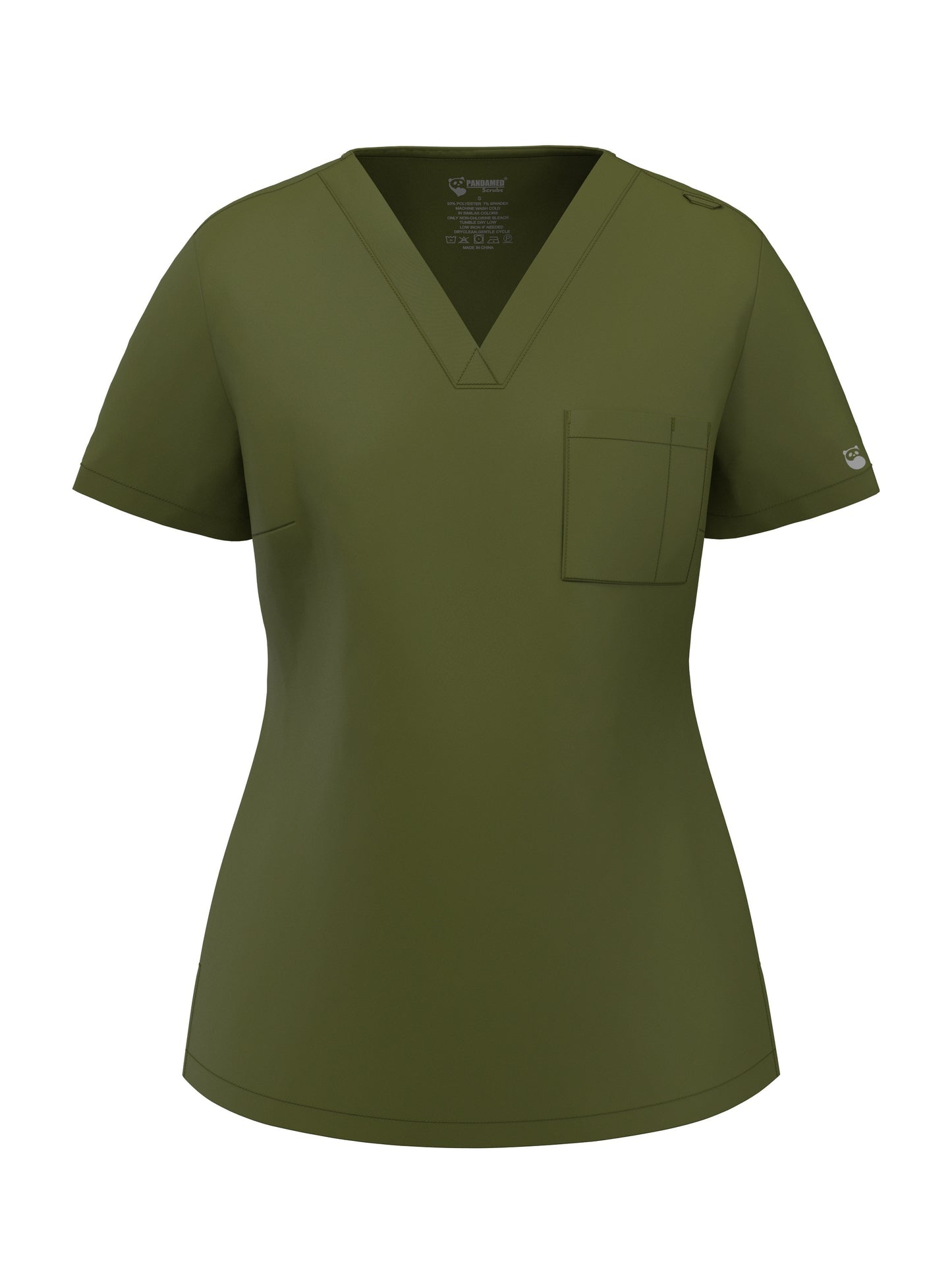 Women's Scrub Pants Set, Elastic Breathable Polyester Spandex Blend, V-Neck Short Sleeve with Pocket, Solid Color, for Work