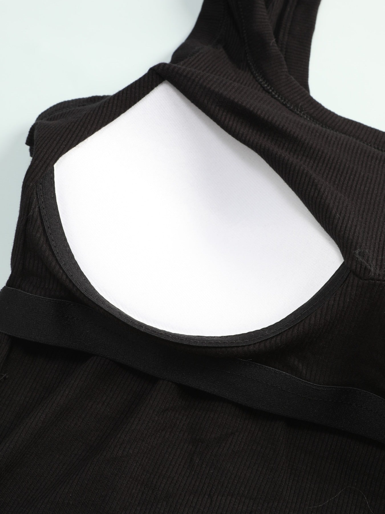 2pcs Seamless U-back Textured Vests with Built-in Bra Design, Solid Color Slim-fit Basic Style, Suitable for Year-round Layering, Versatile from Underwear to Outerwear
