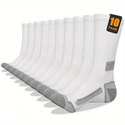 10 Pairs of Men'S Sports Socks - Black, Breathable Fabric, Cushioned Heel And Toe, Arch Support, Perfect for Sports And Everyday Use, Athletic Socks | Sporty Socks | Knitted Design