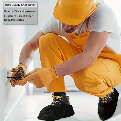 100pcs Disposable Anti-Slip Shoe Covers and Boot Covers, Suitable for Indoor/Outdoor Home, Office, Work, Travel, and Hotel Use, Hygiene Protective Supplies
