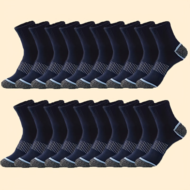 20/50 Pairs of Men'S Mid-Crew Athletic Socks, Designed to Absorb Sweat And Provide And Breathability for Basketball Training And Outdoor Running Activities