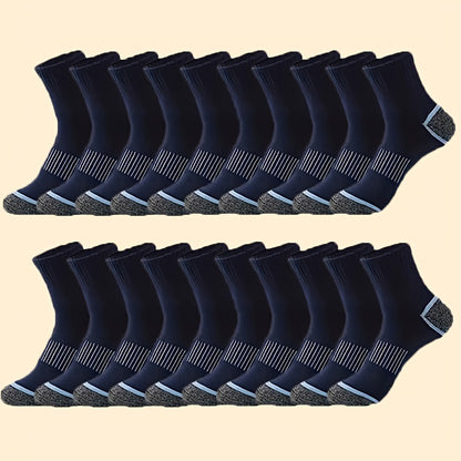 20/50 Pairs of Men'S Mid-Crew Athletic Socks, Designed to Absorb Sweat And Provide And Breathability for Basketball Training And Outdoor Running Activities