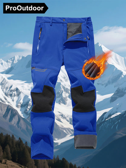 Men's Winter Fleece Pants Outdoor Softshell Pants Thickened Warm Lined Camping Fishing Trekking Hiking Pants Casual Trousers
