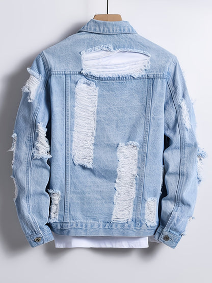 Men's Relaxed Denim Pullover Jacket