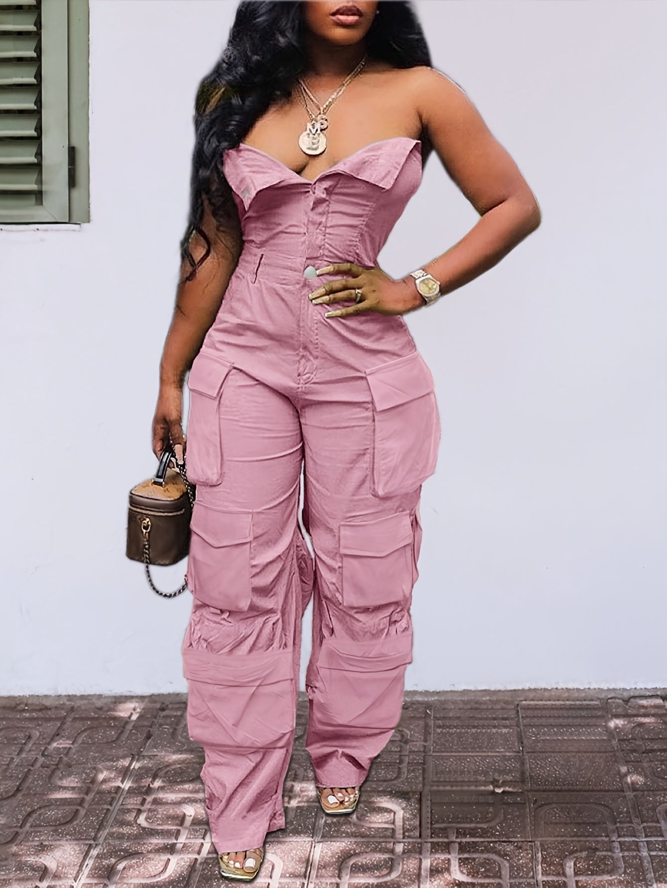 Ladies Tube Top One-piece Suit Pants, Women'S Strapless One-piece Suit With Pants, Summer And Spring Casual Sexy Women'S Dress Pants, Women'S Clothing Set