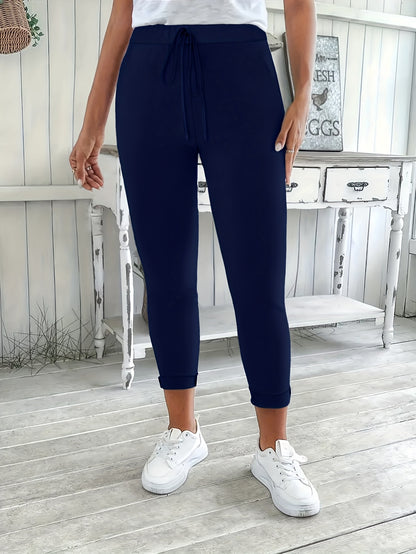 Plus Size - Plus Size Women'S Pants Spring Summer Curve Ladies Casual Pockets Solid Colour Tight Ladies Trousers Black Pants, Plus Size Women Pants