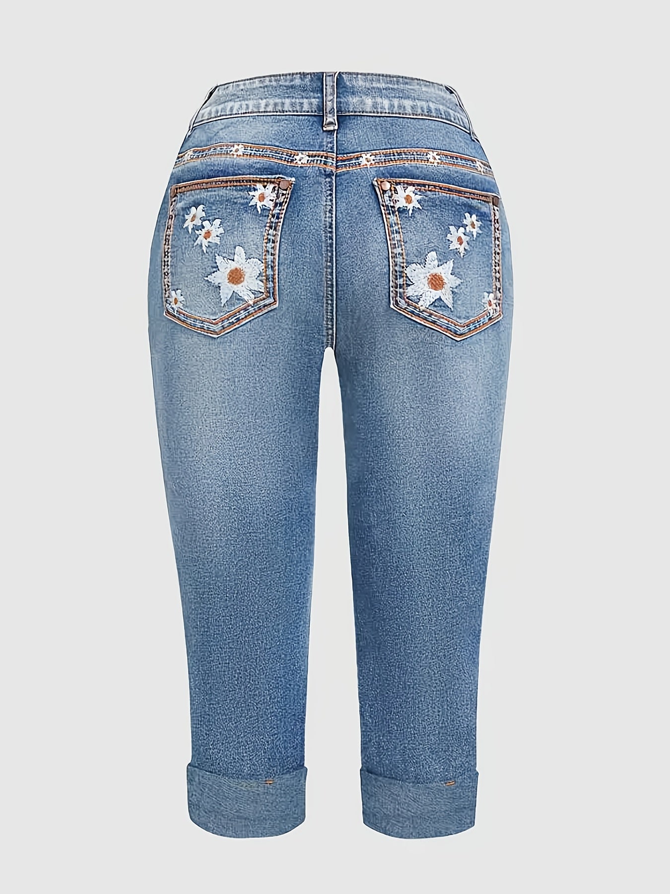 [ALSSRO]Women'S Casual And Simple Denim Mid-length Pants, Retro And Trendy, Versatile For More Occasions, Mid-waist Stretch And Figure-hugging To Show Off The Figure, YKK Zipper, Spring And Summer Casual And Fashionable Denim Seven-inch Pants