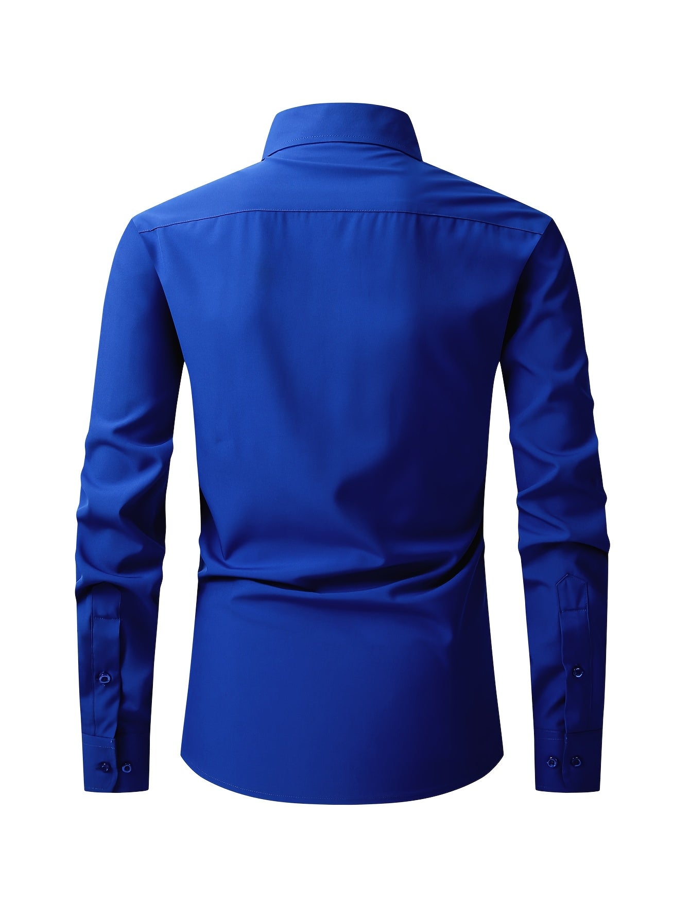 Men's Regular Fit Casual Button Shirts Long Sleeve Stretch Breathable Wrinkle Resistant Solid Work Weekend Wear