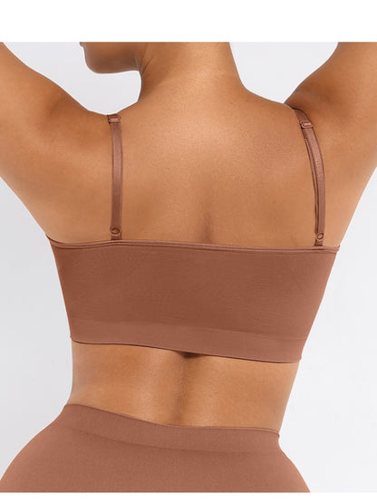 Plus Breathable High-Stretch Sports Bra with Pads - Wireless Mesh Women's Seamless Yoga & Running Top - Solid Color Activewear