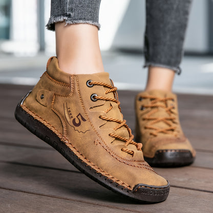 [Western Stylish Boots] Women's Mid-Century Vintage Ankle Boots, Western Style Stylish Lace-Up Boots, Outdoor Casual Women's Shoes, Women Shoes