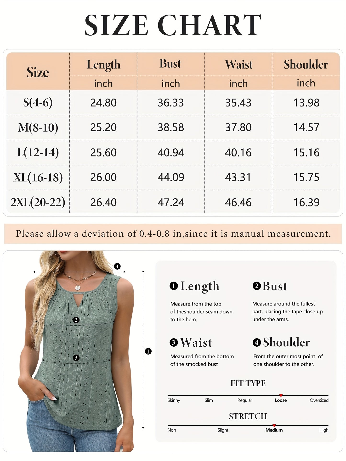 Women's Two-Piece Summer Tank Top Set - Sleeveless Eyelet Embroidery, Loose Fit, Business Casual Tops for Work & Everyday Wear[Women's Two-Piece Summer Tank