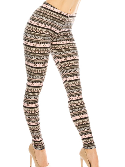 Fashion Printed Leggings For Women No See Through High Stretch Super Soft Leggings Regular