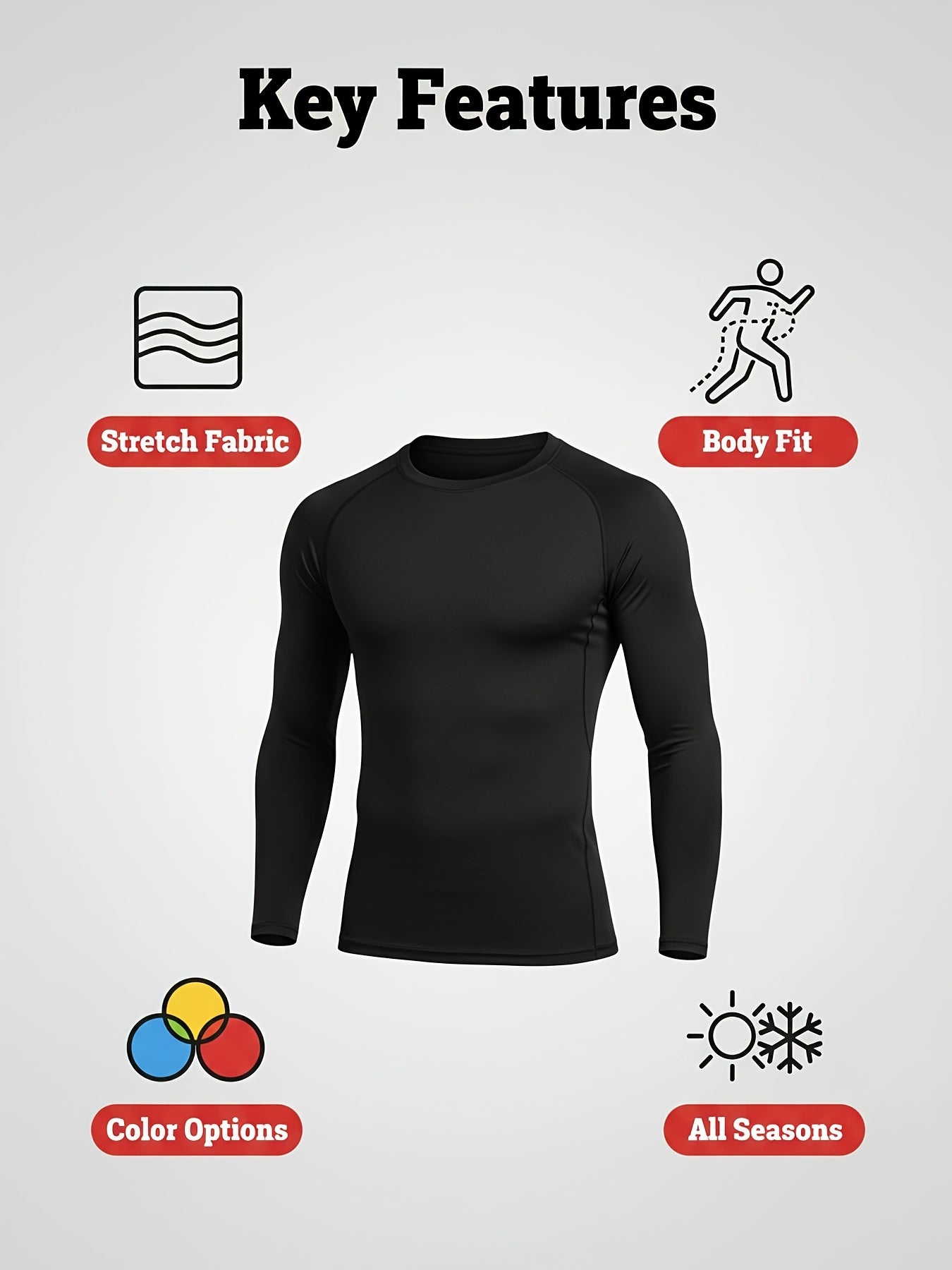Kinglaman 5-Pack Workout Compression Shirts for Men Long/Short Sleeve Rash Guard Athletic Undershirts Sports Gear T-Shirts 2026 Valentine's Day Gifts