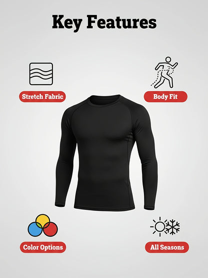 Kinglaman 5-Pack Workout Compression Shirts for Men Long/Short Sleeve Rash Guard Athletic Undershirts Sports Gear T-Shirts 2026 Valentine's Day Gifts