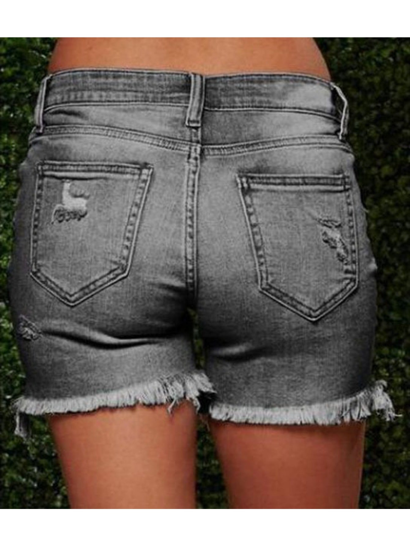Women'S Distressed Denim Shorts: Featuring a Frayed Hem, High Waist, Slim Fit, Stylish & Trendy, Ideal for Summer, Eye-Catching Design!