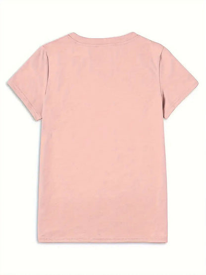 Local Delivery, Women'S Casual Short Sleeved T-shirt - Floral MIMI Printed Loose Round Neck Top, Breathable and Machine Washable Fabric, Suitable for Daily Wear, Fun Pattern