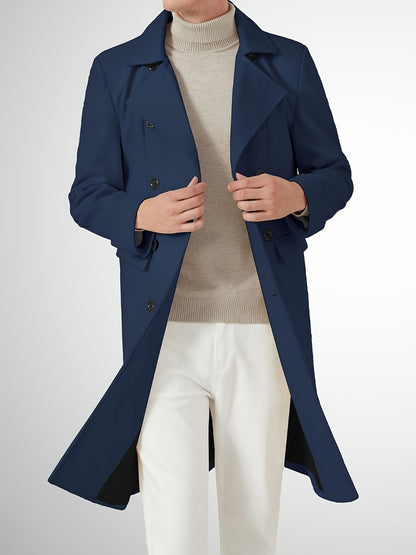 Men's Versatile Wool Blend Double-Breasted Coat