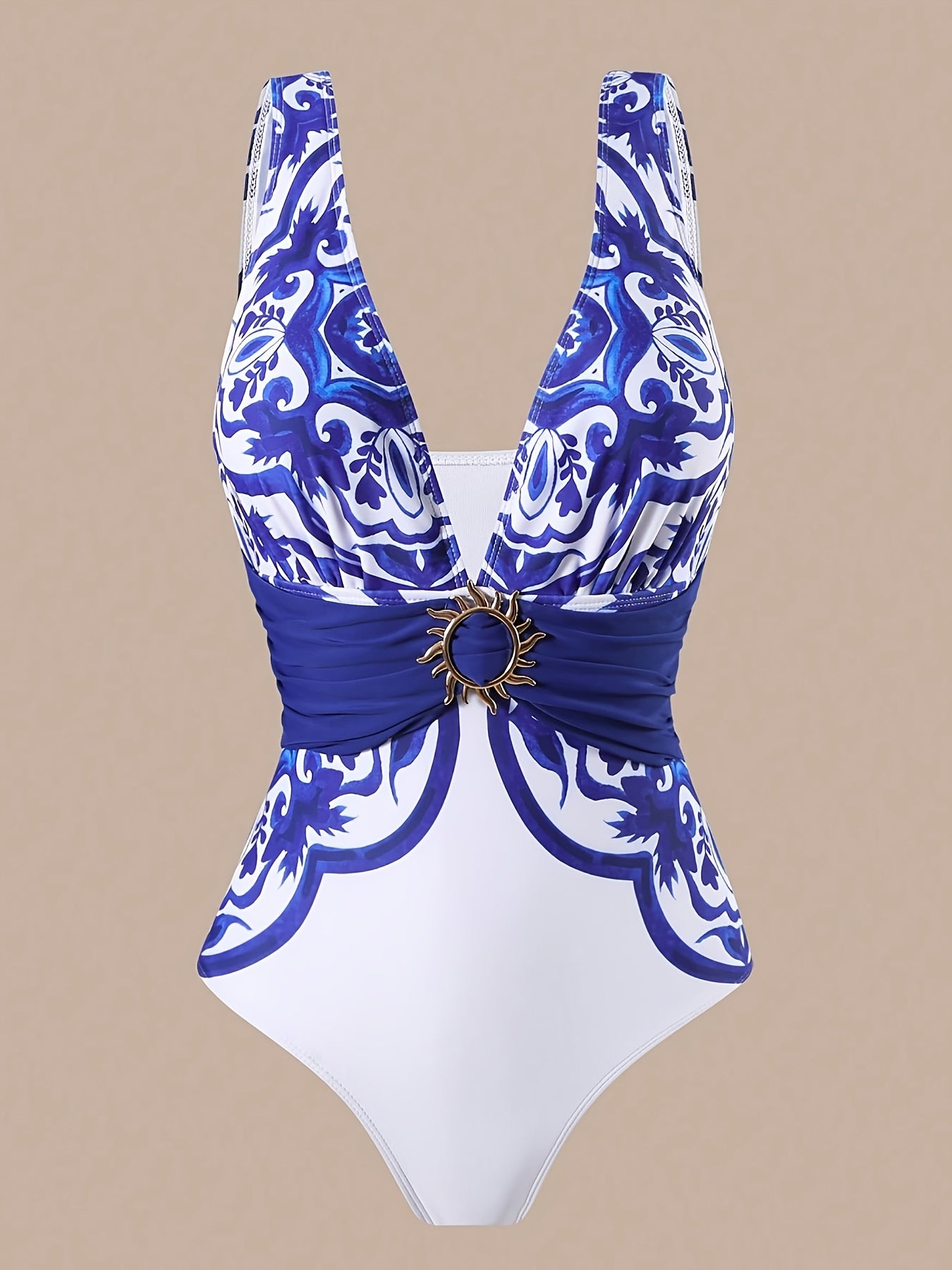 Women's Fashion Blue and White Porcelain Ethnic Style Print Mature Sexy Deep 1pc Bikini Skirt Plus Trousers Seaside Beach Colorful Summer Vacation Swimming 25SS Midsummer Trend Bikini Swimsuit 3pcs Set