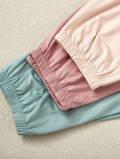 Six-piece Women's New Style Simple Solid-color Pajama Set, Short-sleeved And Long Pants Casual And Comfortable Home Wear