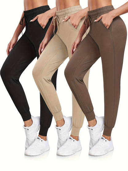 3-Pack Women'S Joggers with Pockets - Soft Sweatpants for Yoga Running Workout