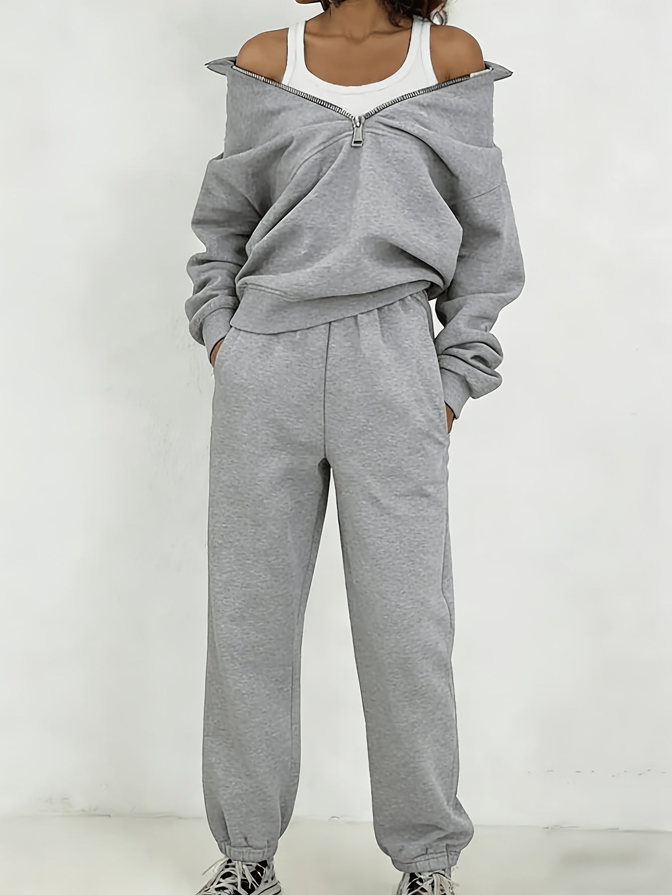 2026 Spring And Autumn New Women's 2pcs Sweater Sporty Street Casual Fashion Set for Women