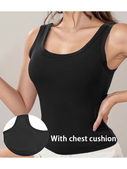 Women's Built-In Bra Camisoles - 3-Pack Wire-Free Padded