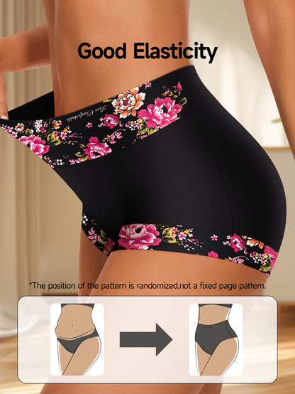 6pcs Fashionable and Elegant Ladies' High-waist Pants Made of Lightweight and Breathable Fabric. They Are Comfortable to Wear and Help Flatten the Abdomen and Lift the Buttocks, Shaping a Contoured Triangle-shaped Bottom.