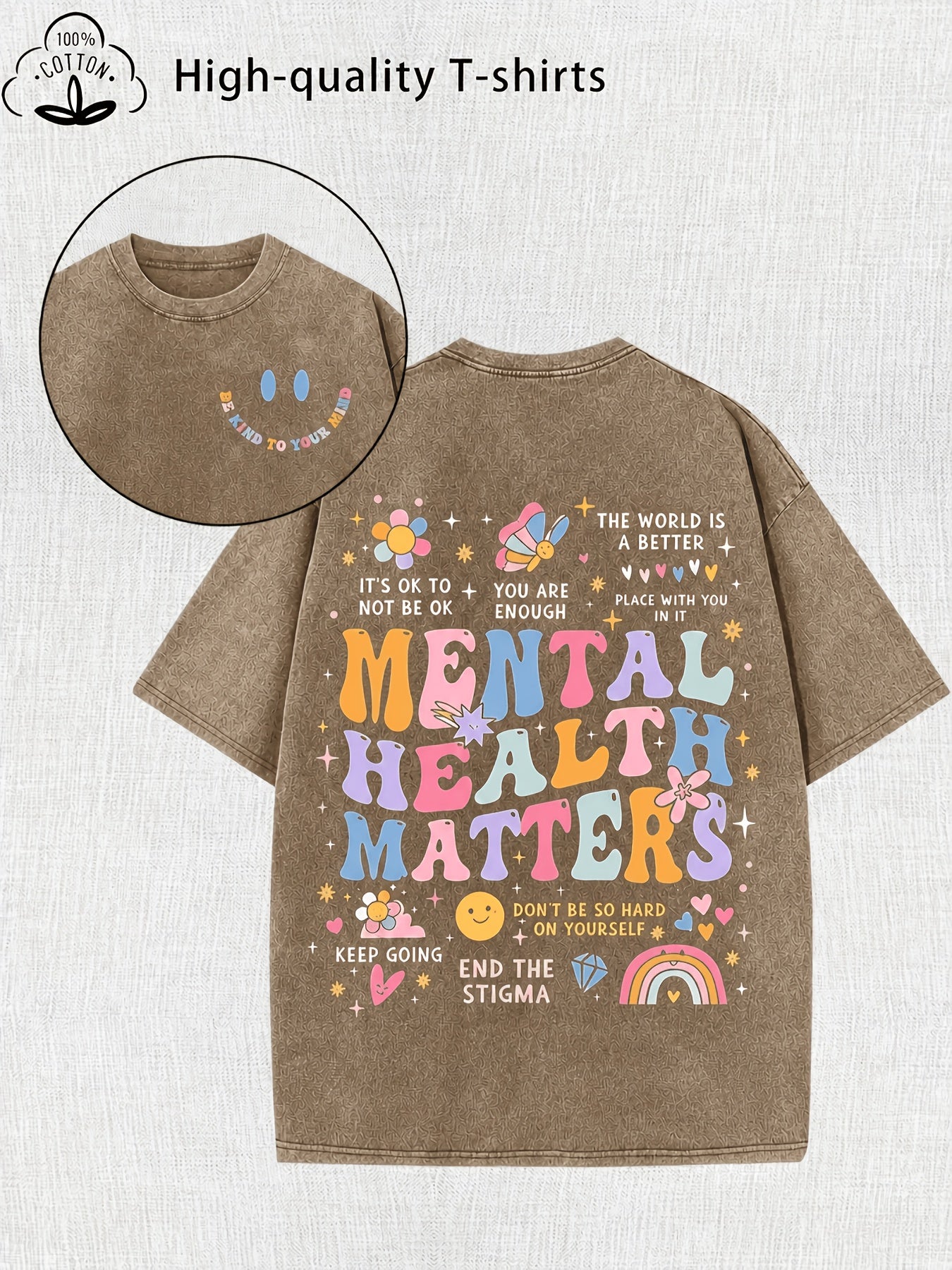Trendy Women'S Retro Printed T-Shirt - Made from 230G Thick, Featuring a Retro Street Style with a Crew Neck And Short Sleeves. It'S Machine Washable And Ideal for Casual Wear in Spring And Summer, Offering a Unique Loose Fit