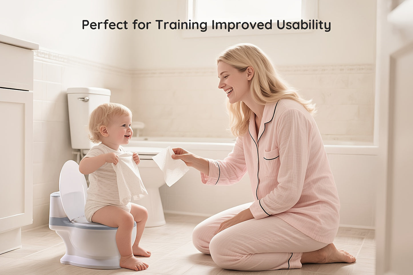 2 In 1 Toddler Potty Training Chair, Large Toilet Seat And Removable Seat With Soft Cushion, Potty, Realistic Flushing Sound, Tissue Organizer And Flip-up Toilet Seat, Suitable For Children.