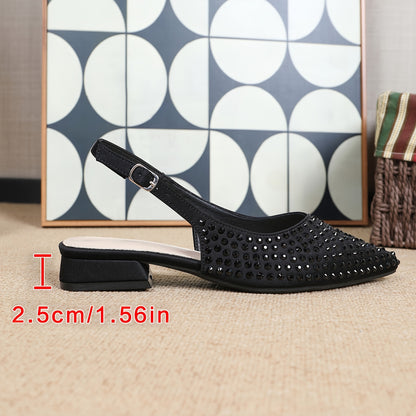Large Size Spring And Autumn Style Baotou Square Heel High Heels, Stylish And Sexy Hollow Pointed Shallow Mouth Professional Work Women's Singles Shoes, Women Shoes