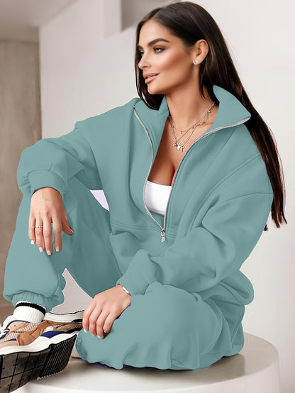 A Set of Autumn And Winter European And American Women'S Two-Piece Suits, Sweatshirts, Trousers, Fleece Sports, Street Fashion And Casual Suits